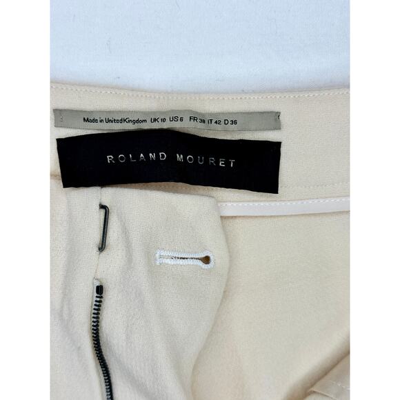 Roland Mouret Women’s Wool Pleated Cuffed Trousers – Cream – UK 10 / US 6 - Picture 5 of 10